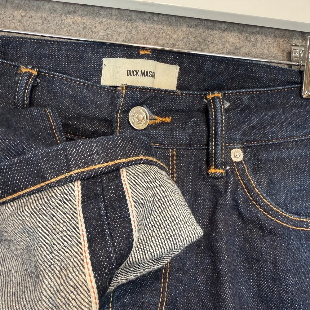 Buck Mason 13oz Slim Fit Selvedge Denim Jeans Mens 31 Dark Blue Jean Pants W31